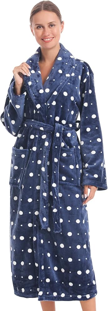 Vislivin Womens Robes Plush Bathrobe Long Warm Fleece Robe