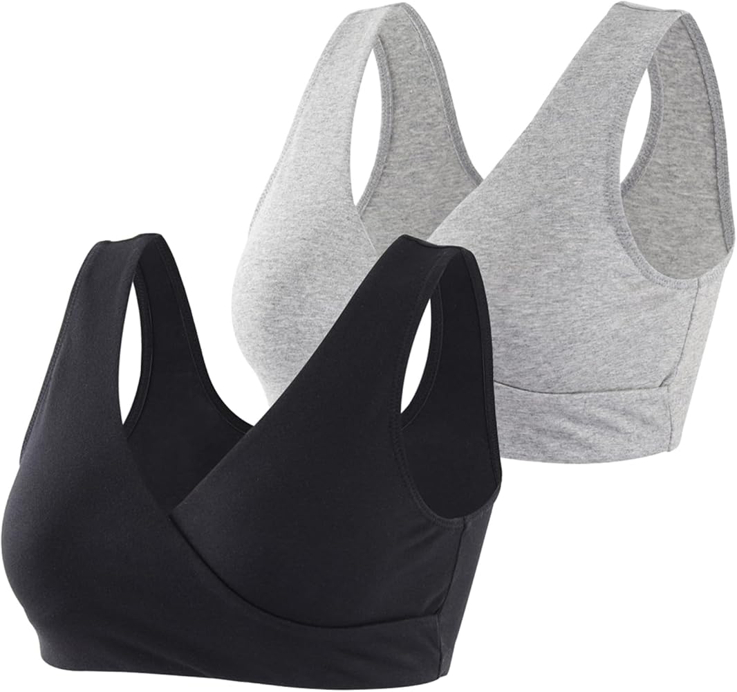 Women's Cotton Wireless Sleep Bra for Nursing and Maternity