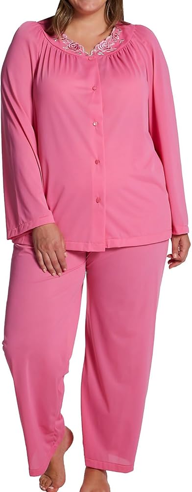 Shadowline Women's 76283X Plus Petals Long Sleeve Pajama Set