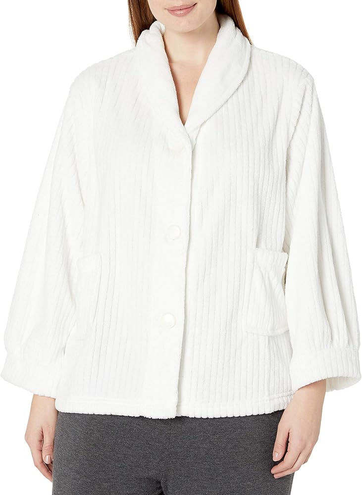 Women's Plus-Size Bed Jacket Needle Out Finish Plus