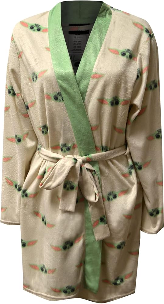 Richard Leeds Womens Star Wars Mandalorian Grogu Ladies Silky Fleece Robe