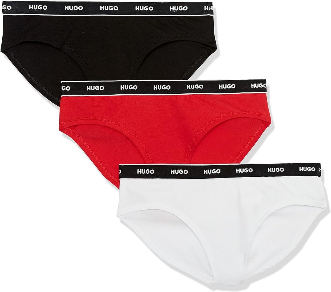 HUGO Women's 3-pack Repeat Logo Cotton Stretch Briefs