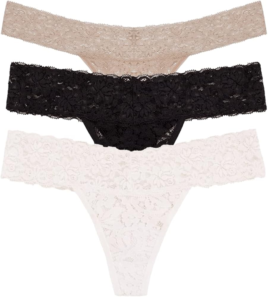 HOPE - Lace Thong Lingerie BASIC 3 Pack - Sexy and Seamless Underwear Women, Panties for Women