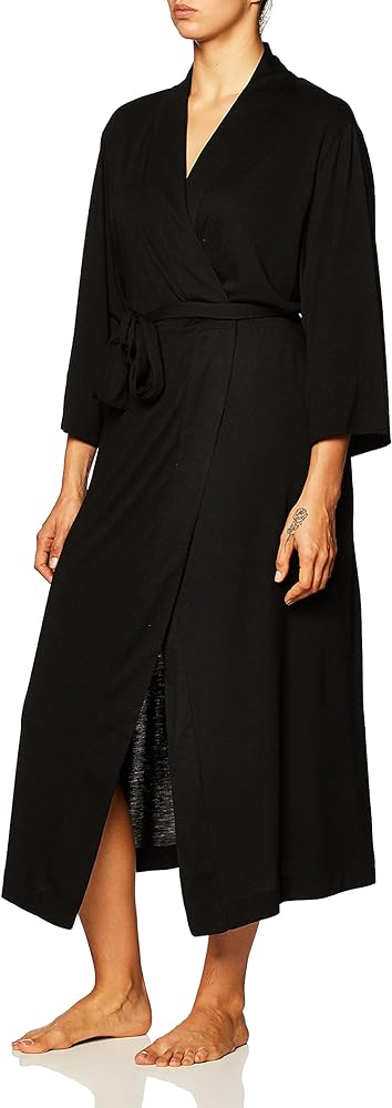 Natori Shangri La Long Robe with Kimono Sleeves, Bathrobe for Women