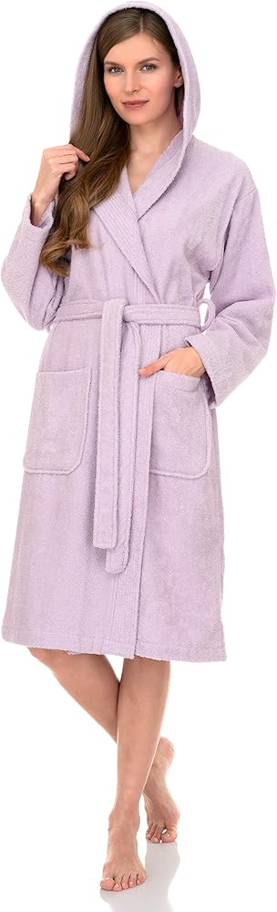 TowelSelections Womens Robe, Premium Cotton Hooded Bathrobe for Women, Soft Terry Cloth Robes for Women XS-3X