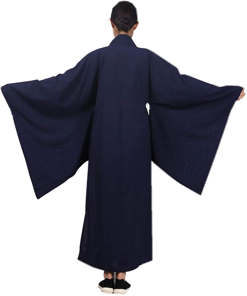 Women Lay Buddhist Wide Sleeves Robe Recitation Dress Gown