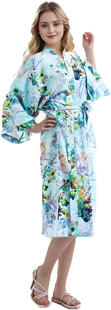 Women Long cotton Floral Fashion Sexy Bride Robe Wedding Robe