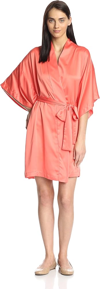 Natori Women's Solid Charmeuse Essentials Wrap Robe