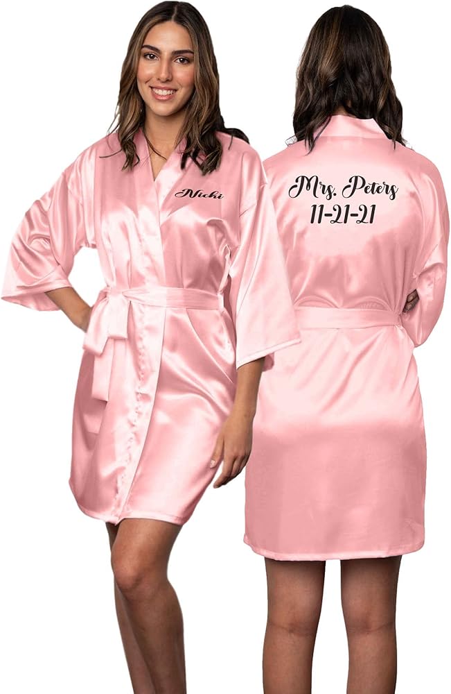 Bridesmaid Robes Personalized in Sizes S-5XL, Bride Robe, Customize for Weddings, Birthdays & More – Add Any Text