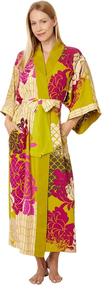 Natori Rimini 52" Robe Green Multi L (Women's 14-16)