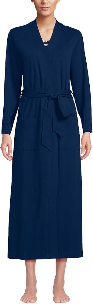 Lands' End Women's Cotton Long Sleeve Midcalf Robe