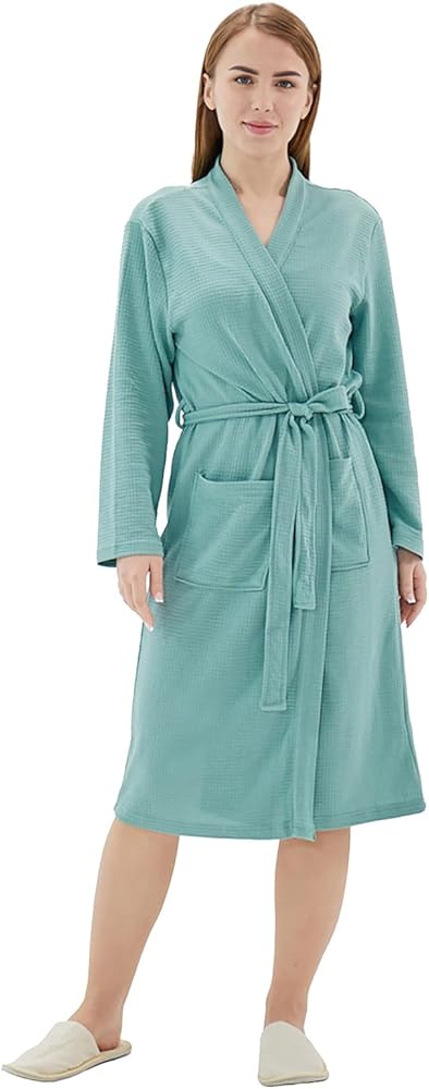 Women Bathrobe Summer cotton Kimono Long Knit Lightweight Soft Knit Sleepwear V-neck Casual Ladies Loungewea robes for women