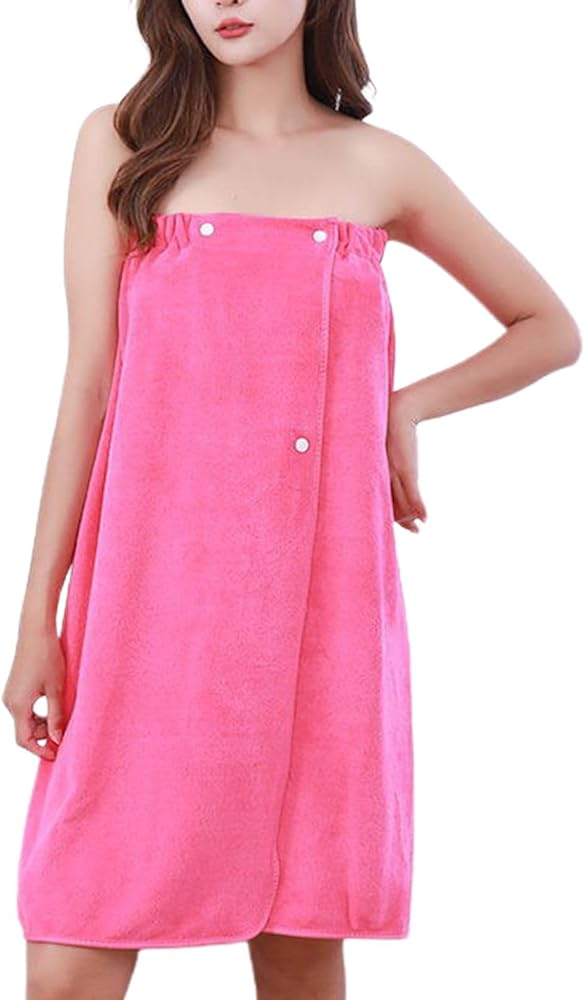 Lu's Chic Women's Shower Wrap Towel Spa Soft Bathrobe Lightweight Terry Body Beach Cover Up