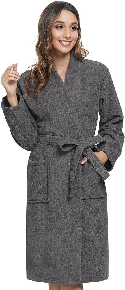 Orrpally Women Kimono Robes Lightweight Terry Cloth Bathrobe Knee Length Bath Robe