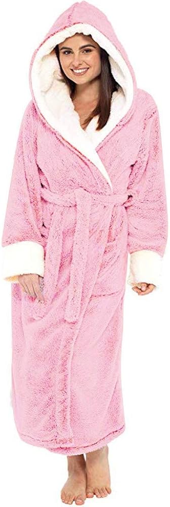 Bath Robes for Women With Hood After Shower Heavy Fuzzy Robes Long Female Bathrobe Plus Size Christmas Gifts for Women