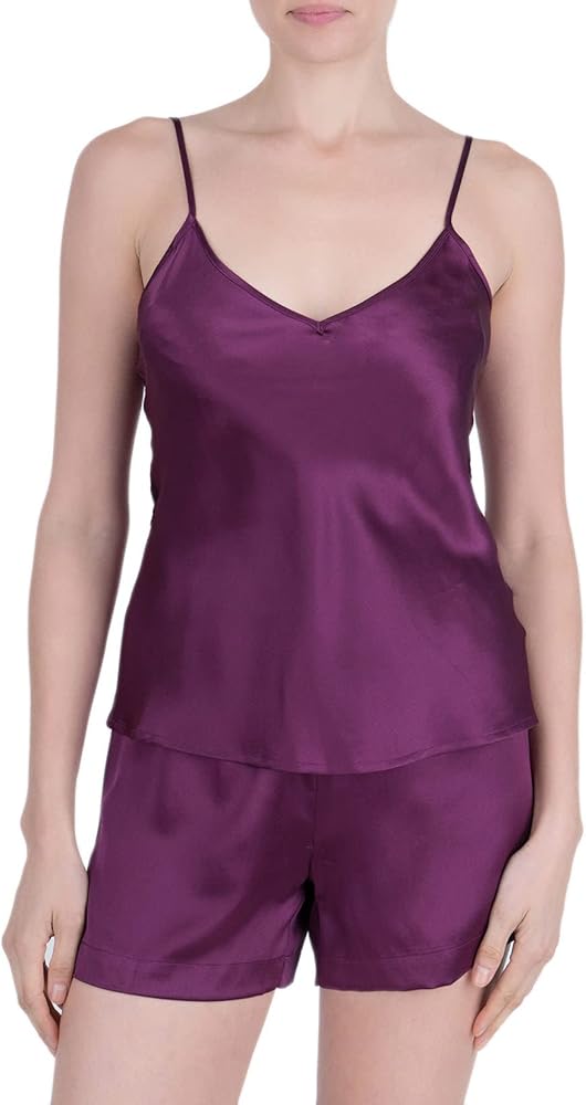 Women's Luxury Silk Sleepwear 100% Silk Camisole and Shorts Lingerie Set