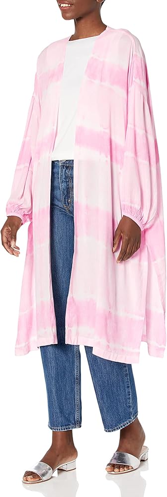 Mud Pie Tuscany Women's Tie-Dye Lightweight Kimono, Lilac, One-Size