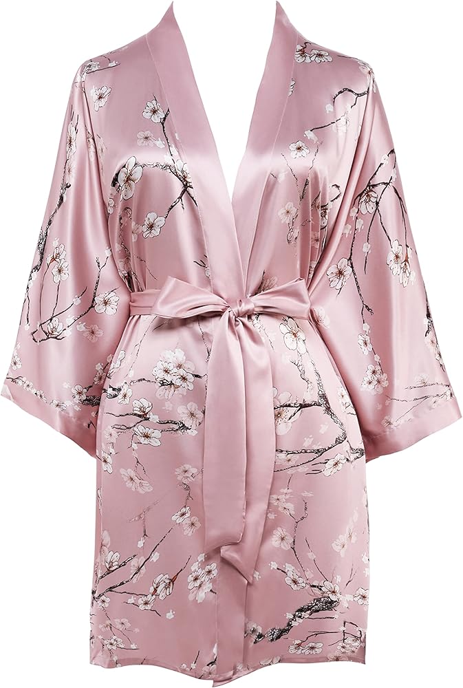 BABEYOND Short Kimono Bath Robe Blouse Kimono Cover Up Loose Cardigan Sleepwear Wedding Robe