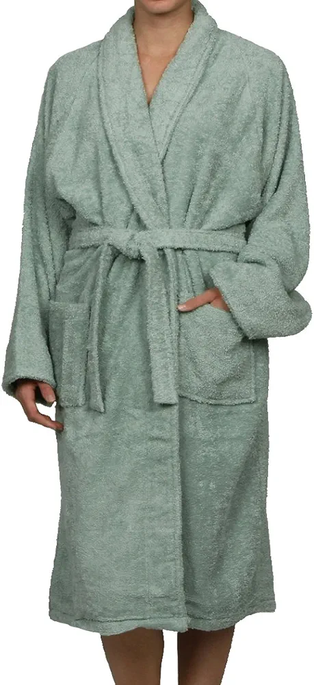 Blue Nile Mills Superior Combed Cotton Unisex Extra Large Terry Bath Robe, Sage