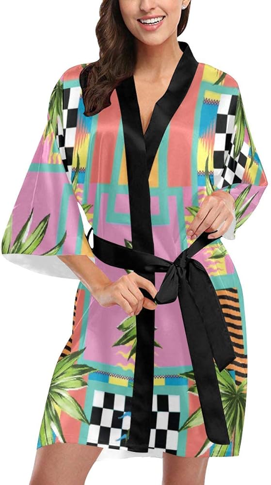 Japanese Kimono Robes For Women Men Patchwork Pink Floral Dress Jacket