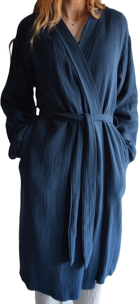 Cotton Muslin Double Gauze Robe - Soft and Breathable Loungewear