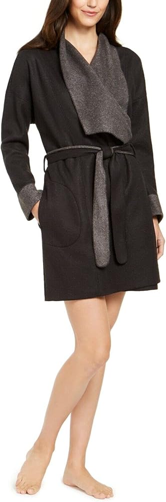 Alfani Womens Heathered Cozy Wrap Robe