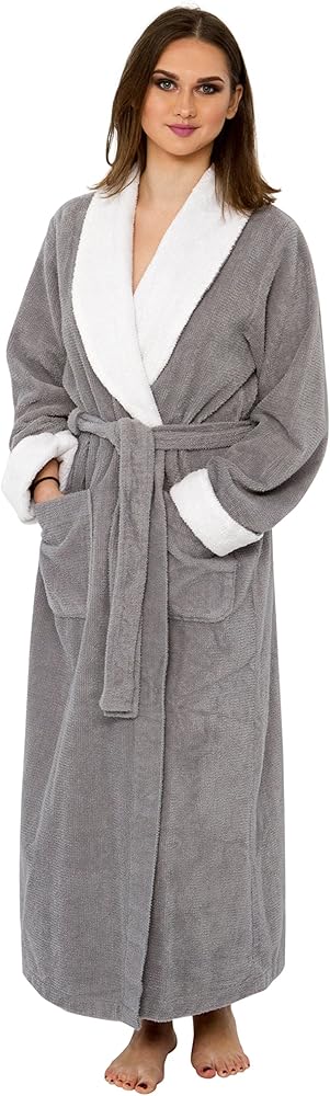 Bath & Robes Women's 100% Cotton Chenille Robe, Long Bathrobe